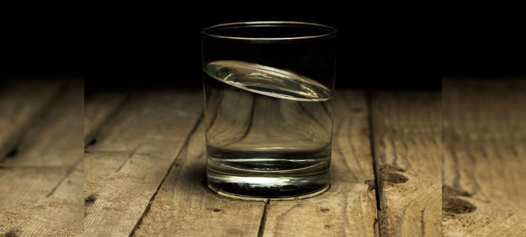 A glass of water