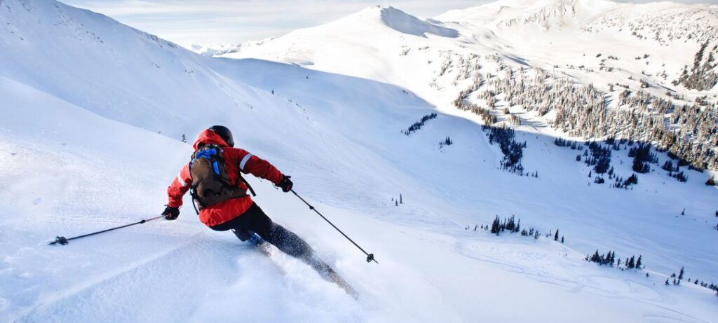 man ski landing